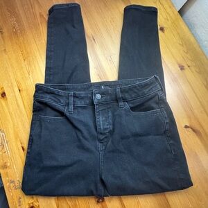 American eagle black denim high rise jegging jeans size 8 short dream stretch hi